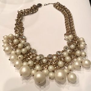 Pearl and Diamond style statement necklace